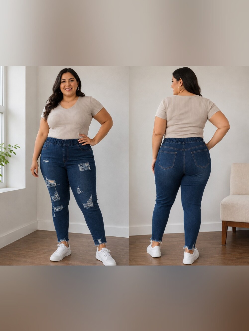 Women's SHEIN Curve Distressed Jeans – Size 1XL